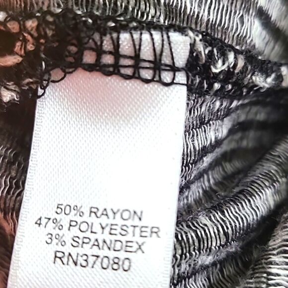 Cato Black & White Stripe Top with Lace-up Neckline, Size 14/16W - Picture 10 of 10